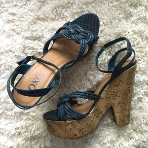 NWOT XOXO CORK WEDGES
